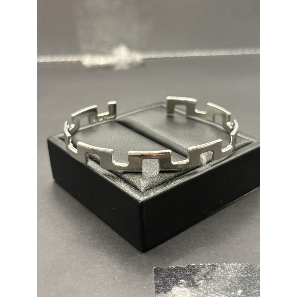 7" Sterling Silver Italian Key Cuff Bracelet 13 Grams G15